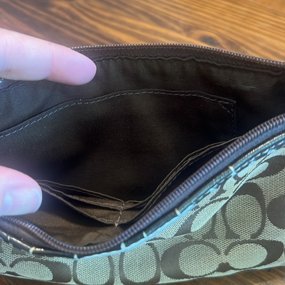 Coach NWT Signature Monogram Fabric Wristlet Clutch Brown - Picture 7 of 7